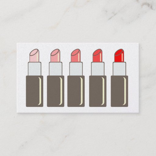 Customizable Five Lipsticks Makeup Artist Business Card