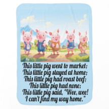 Five Little Pigs - Nursery Rhyme Baby Blanket