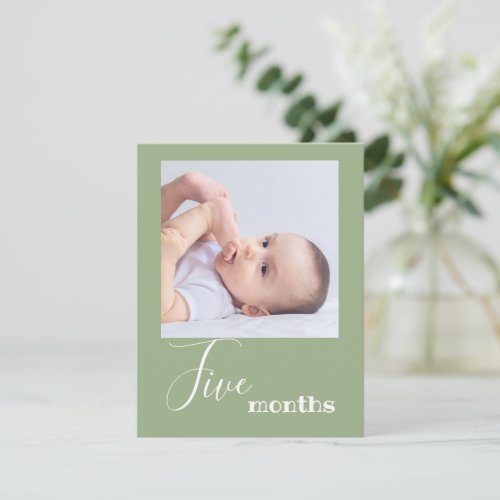 Five Month Photo First Birthday Banner Card