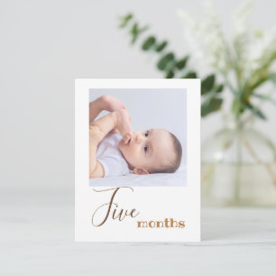 Five Month Photo First Birthday Banner Card