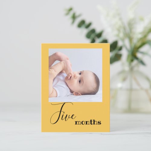 Five Month Photo First Birthday Banner Card