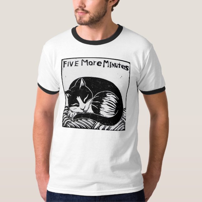 Five More Minutes Cat Men's Ringer T-Shirt (Front)