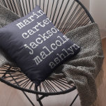 Five Names Personalized Mothers Day Throw Pillow<br><div class="desc">Customize this Five Names Personalized Mothers Day gift idea to celebrate one of your favorite people. This personalized gift makes a birthday gift or Christmas gift. Family and friends will love this Five Names Personalized Mothers Day gift idea. It's easy to personalize to be uniquely yours. For further customization, please...</div>