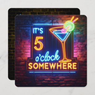 Five O' Clock Happy Hour Party Invitation