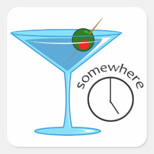 Five O Clock Somewhere Square Sticker
