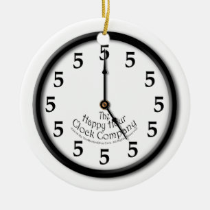 FIVE O'CLOCK CLOCK CERAMIC ORNAMENT