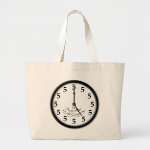 FIVE O'CLOCK CLOCK LARGE TOTE BAG