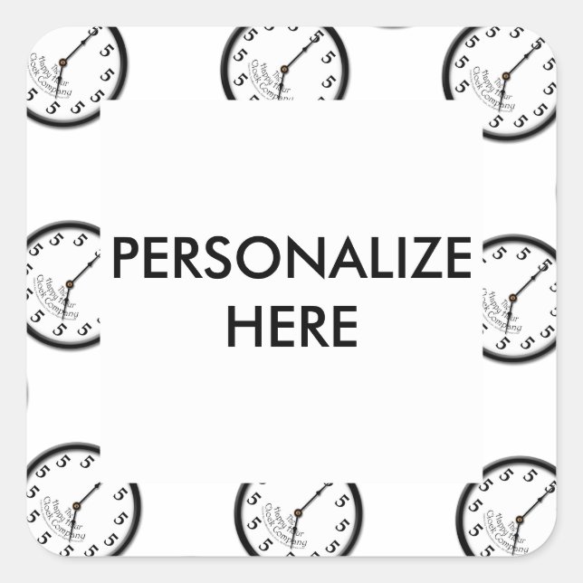 FIVE O'CLOCK CLOCK SQUARE STICKER (Front)