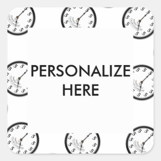 FIVE O'CLOCK CLOCK SQUARE STICKER