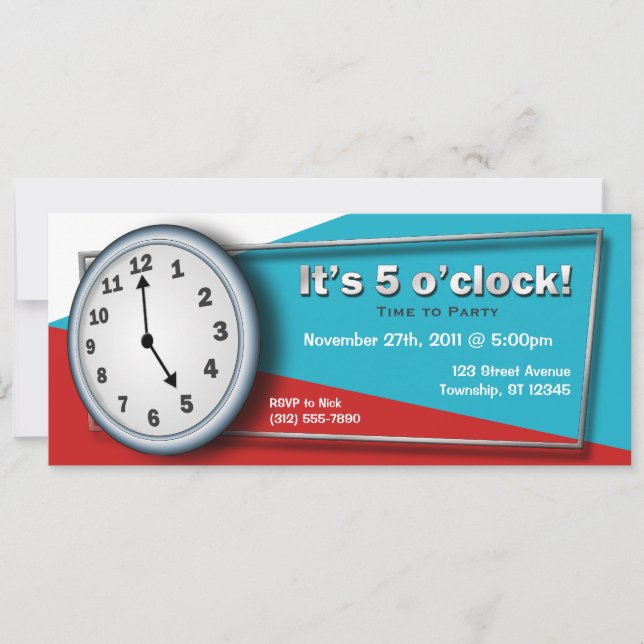 Five o'clock Party invitations (Front)