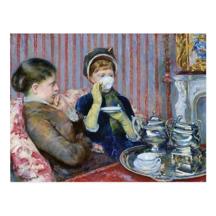 Five O'Clock Tea Mary Cassatt Fine Art Postcard | Zazzle.com