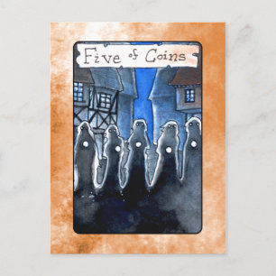 Five of Coins Postcard