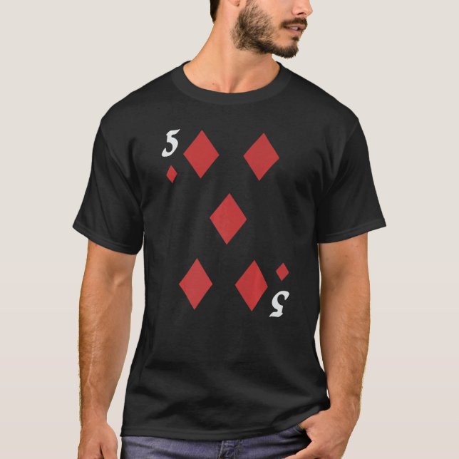 Five Of Diamonds Deck Of Cards Halloween Group Cos T-Shirt (Front)