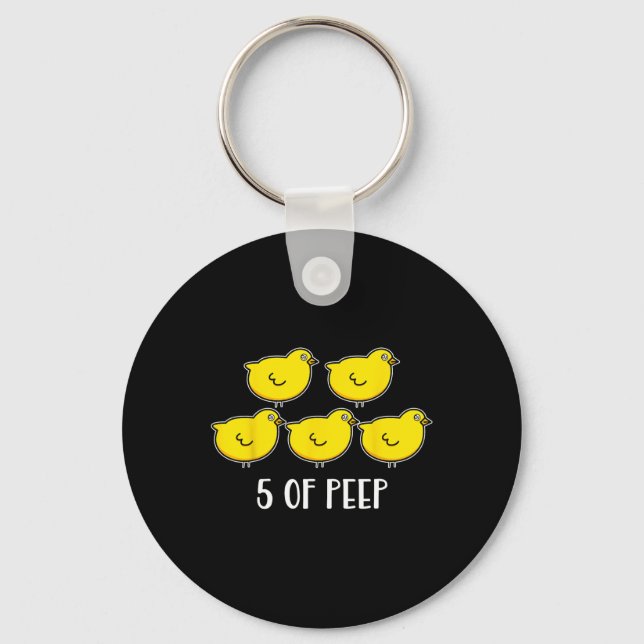 Five Of Peep Fun Respiratory Therapist Therapy Ven Keychain (Front)