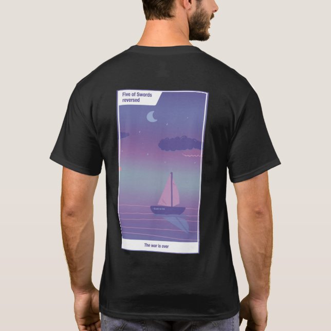 Five of Swords reversed Tarot Inspired Art T-Shirt (Back)