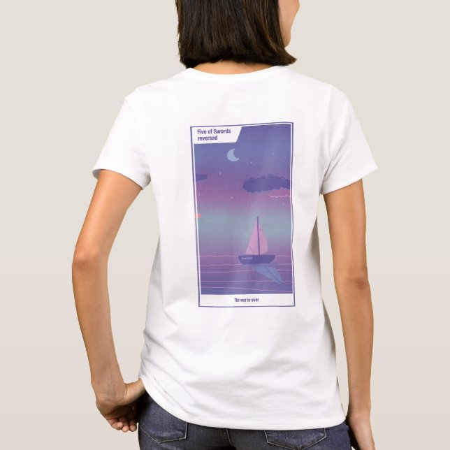 Five of Swords reversed Tarot Inspired Art T-Shirt (Back)