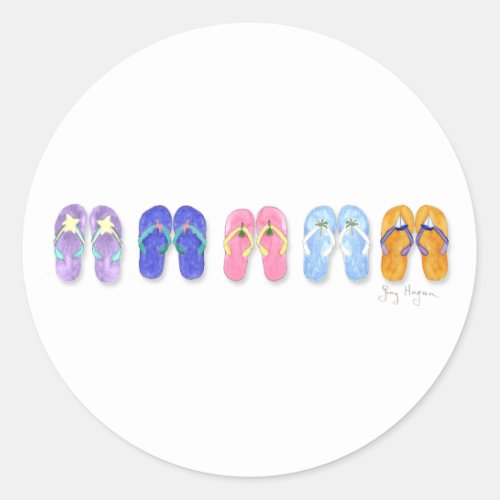 Five Pairs of Flip_Flops Sticker
