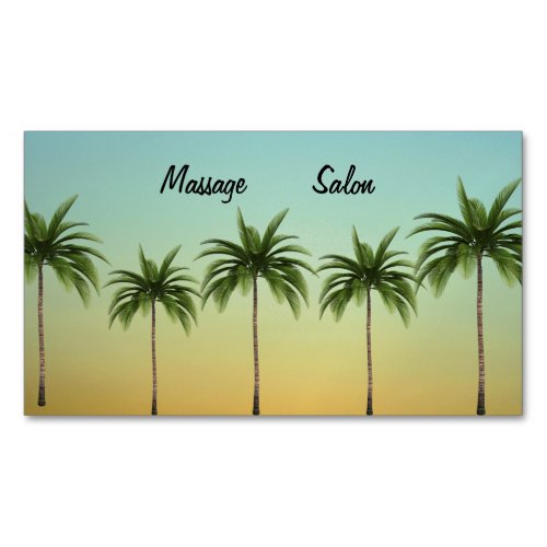 Five Palm Trees beach life customizable       Business Card Magnet