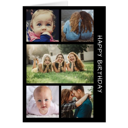 Five Photo Birthday Collage Birthday Card