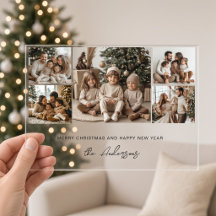 Five Photo Collage Acrylic Christmas New Year