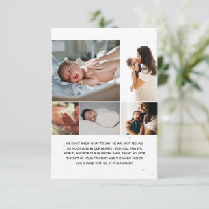 Five Photo Collage Birth Announcement Message