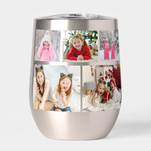 Five Photo Collage Personalized Wine Lover Gift Thermal Wine Tumbler