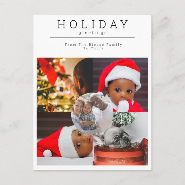 Five Photo Holiday Greetings Photo Personalized (Front)
