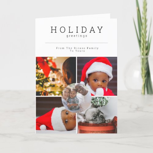 Five Photo Holiday Greetings Photo Personalized