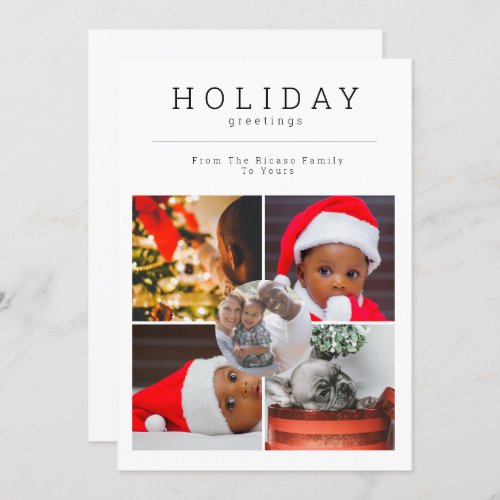 Five Photo Holiday Photo Personalized