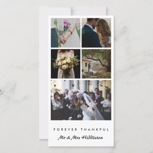 Five Photo  Married Couple Forever Thankful Thank You Card