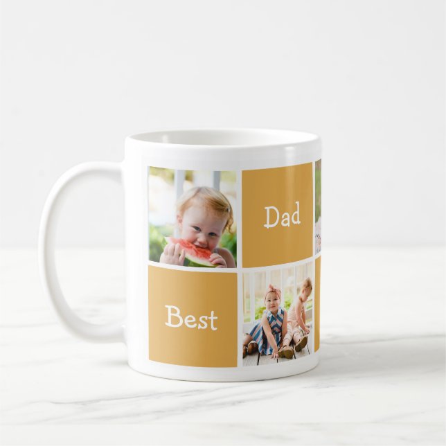 Five Photo Template Father's Day Coffee Mug (Left)
