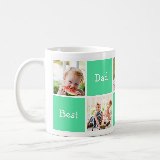 Five Photos Best Dad In The World Coffee Mug (Left)