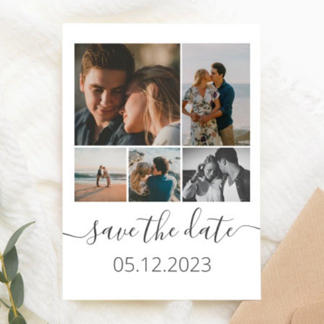 Five Photos Collage Inspiring Save the Date (Creator Uploaded)