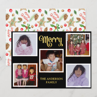 Five Photos Family Christmas Card
