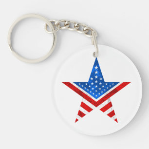 Five-pint star American flag Stars and Stripes Keychain