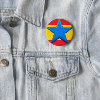 Five Point Blue Star Red Button