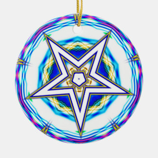 Five pointed star ceramic ornament