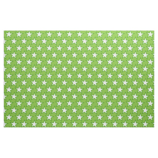 Five Pointed Stars Pattern on a Green Background Fabric (Yard)