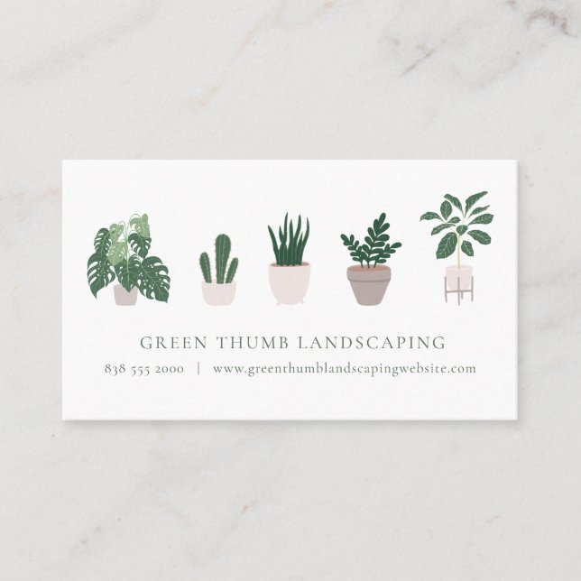 Five Potted Plants Business Card (Front)