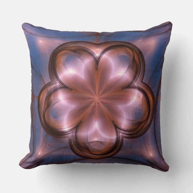 Five red pink petals throw pillow (Front)