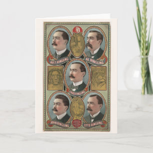 Five Ringling Brother's Bust Portraits Card