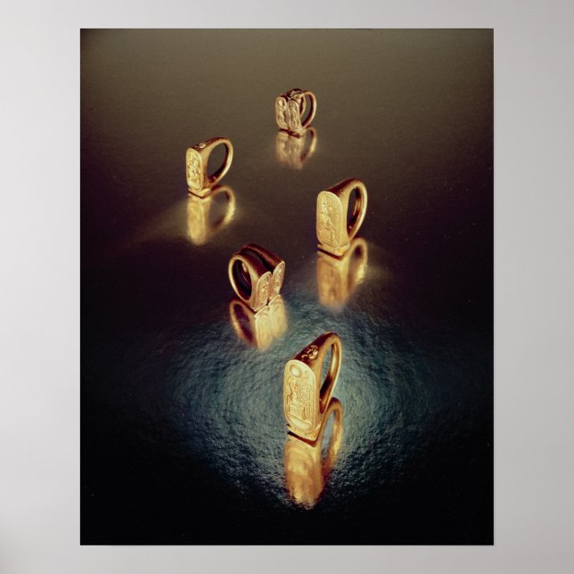 Five rings, from the Tomb of Tutankhamun Poster (Front)