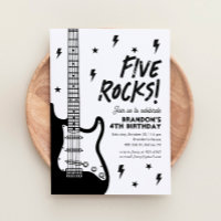 Five Rocks Guitar Rock and Roll 5th Birthday