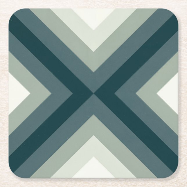 Five Row Teal Color Block Coaster (Front)