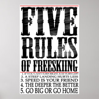 five rules for freeskiing poster