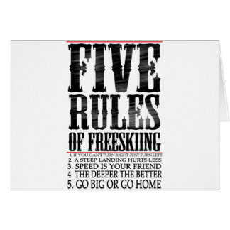 five rules of freeskiing cards