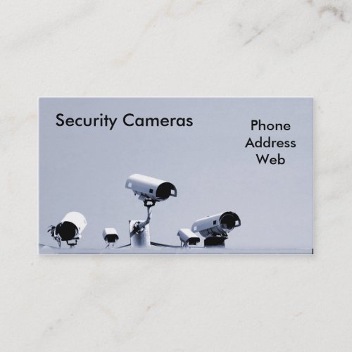 Five Security Cameras Keep A Watchful Eye Business Card