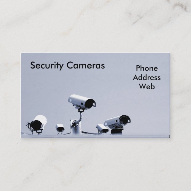 Five Security Cameras Keep A Watchful Eye Business Card (Front)