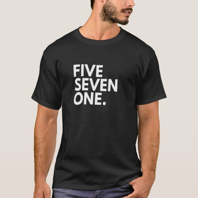 FIVE SEVEN ONE Area Code 571 Arlington VA Virginia T-Shirt (Front)