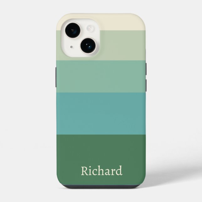 Five Shade Green Block  Iphone Case (Back)